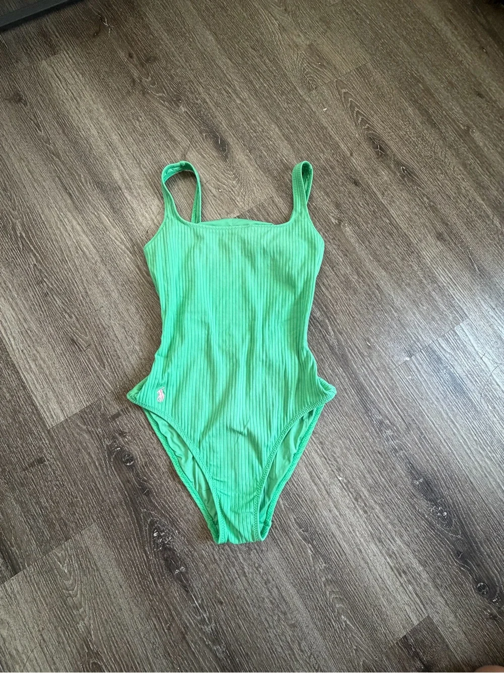 Polo by Ralph Lauren Lime Green Ribbed One-Piece Swimsuit